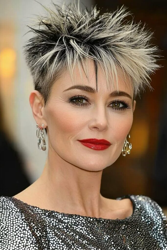 Spiky layers edgy choppy pixie cuts over 50