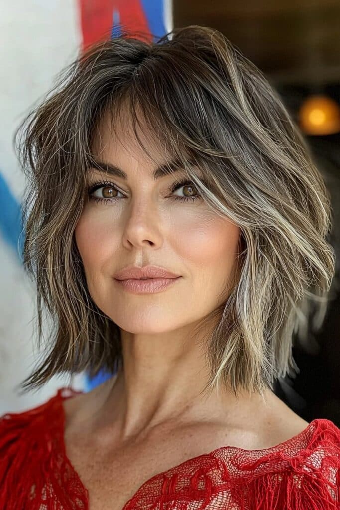 Choppy layered bob hairstyles for women over 60