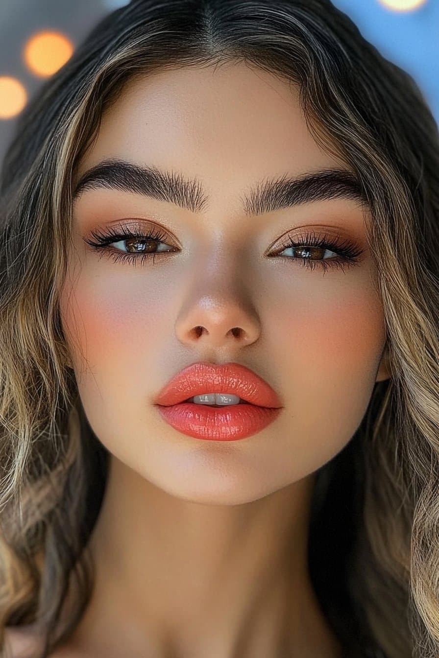 Juicy glossy lips perfecting bold baddie makeup looks