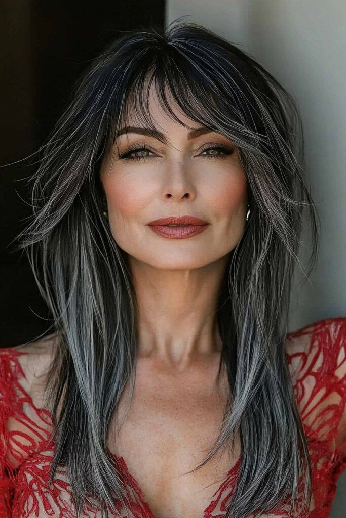 Textured bob wolf cut straight hair style