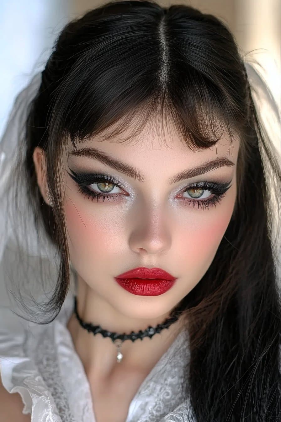 Gothic romance indie makeup looks idea