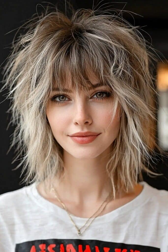 Effortless low-maintenance layered wolf cut for busy days.