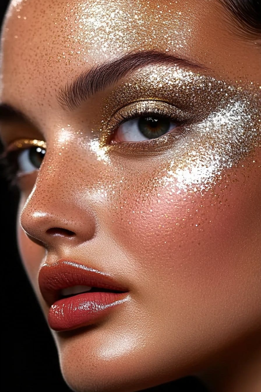 Metallic space goddess crazy makeup looks