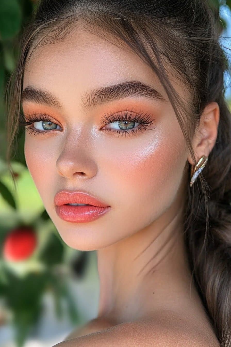 Peachy glow indie makeup looks trend