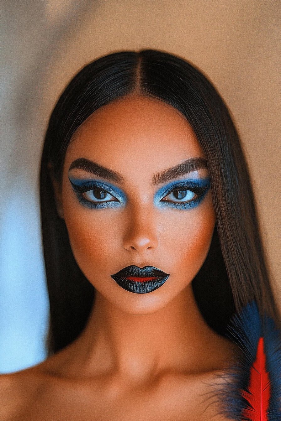 Raven noir mystique goth makeup look