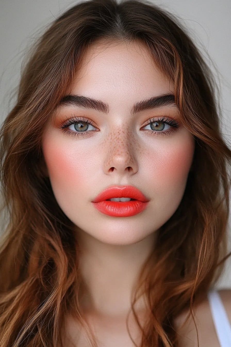 Rosy-hued flawless makeup looks for a soft finish.