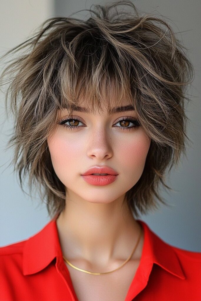 Trendy short layered wolf cut for bold transformations