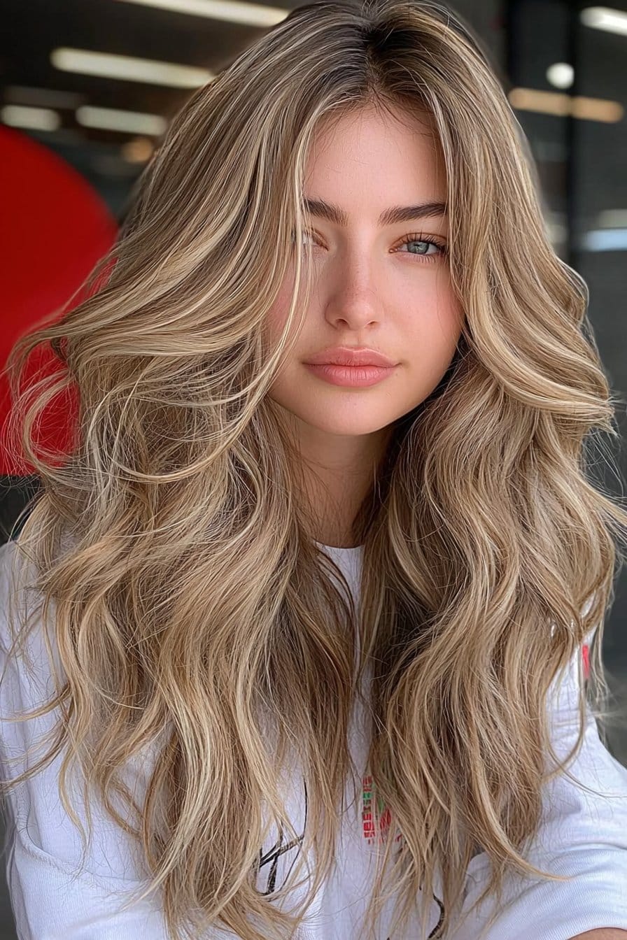 Golden sunkissed bronde highlights for radiant spring summer hair colors.