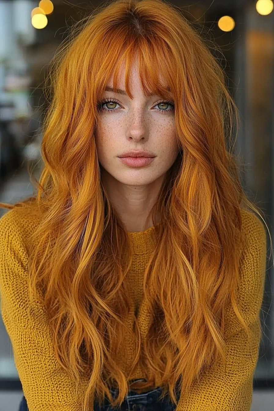 Luminous marigold warmth in fresh spring summer hair colors.