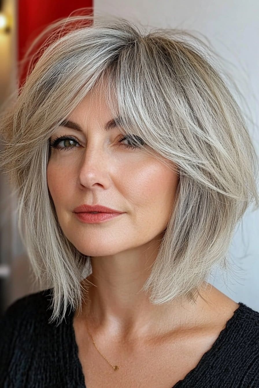 Edgy yet sophisticated medium length hairstyles for women over 50 for a modern twist