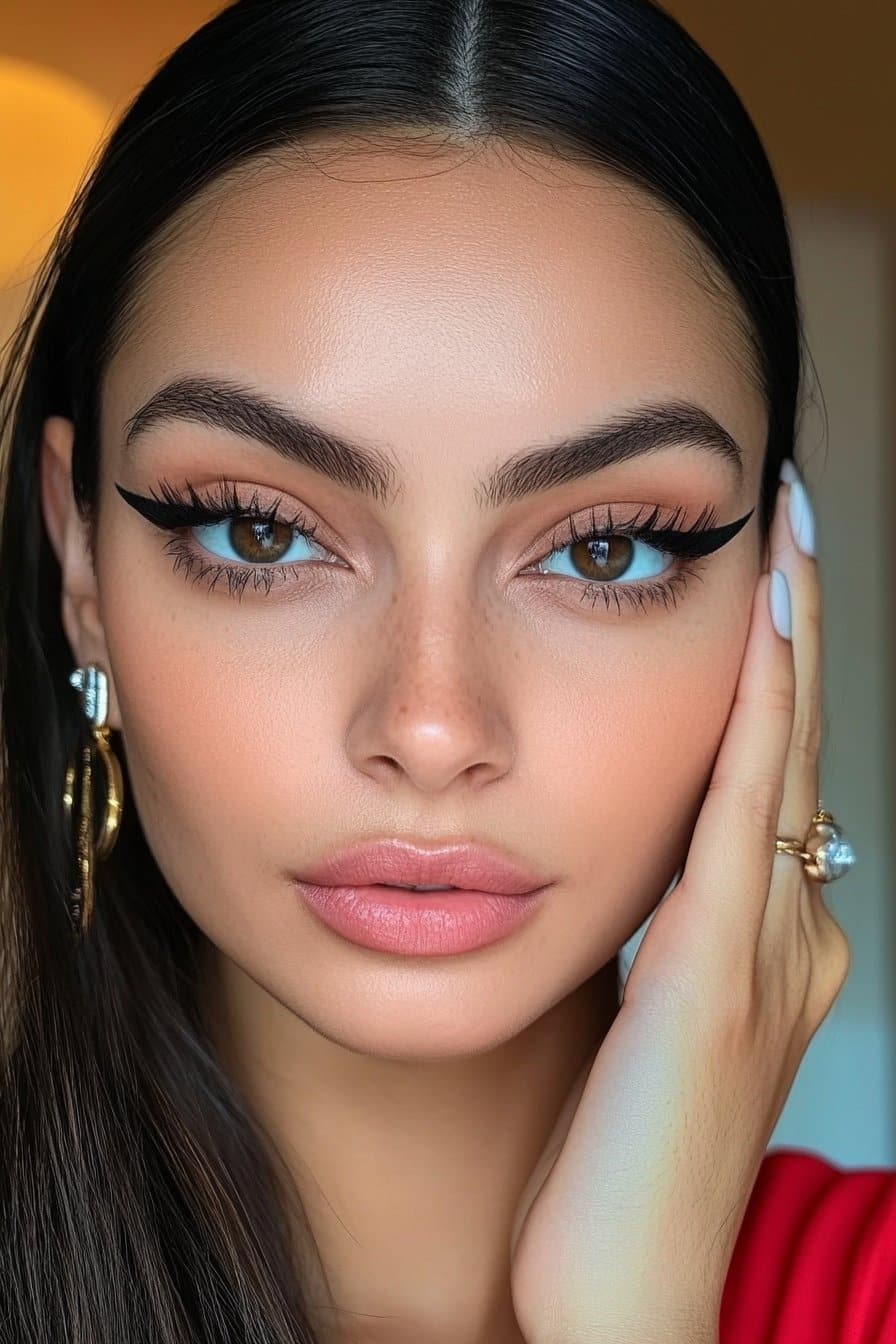 Perfect sharp winged liner for Latina makeup looks