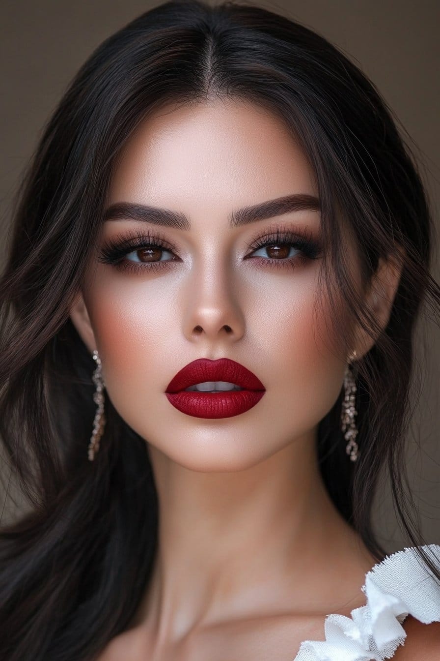 Sultry deep plum lips in Latina makeup looks