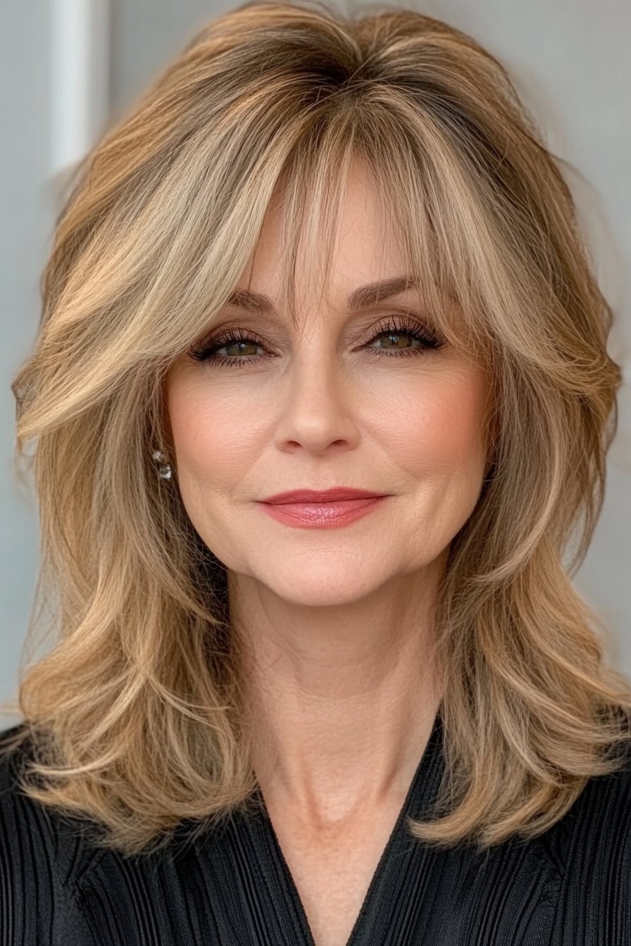 Tapered layered hairstyles for women over 50 with thin hair