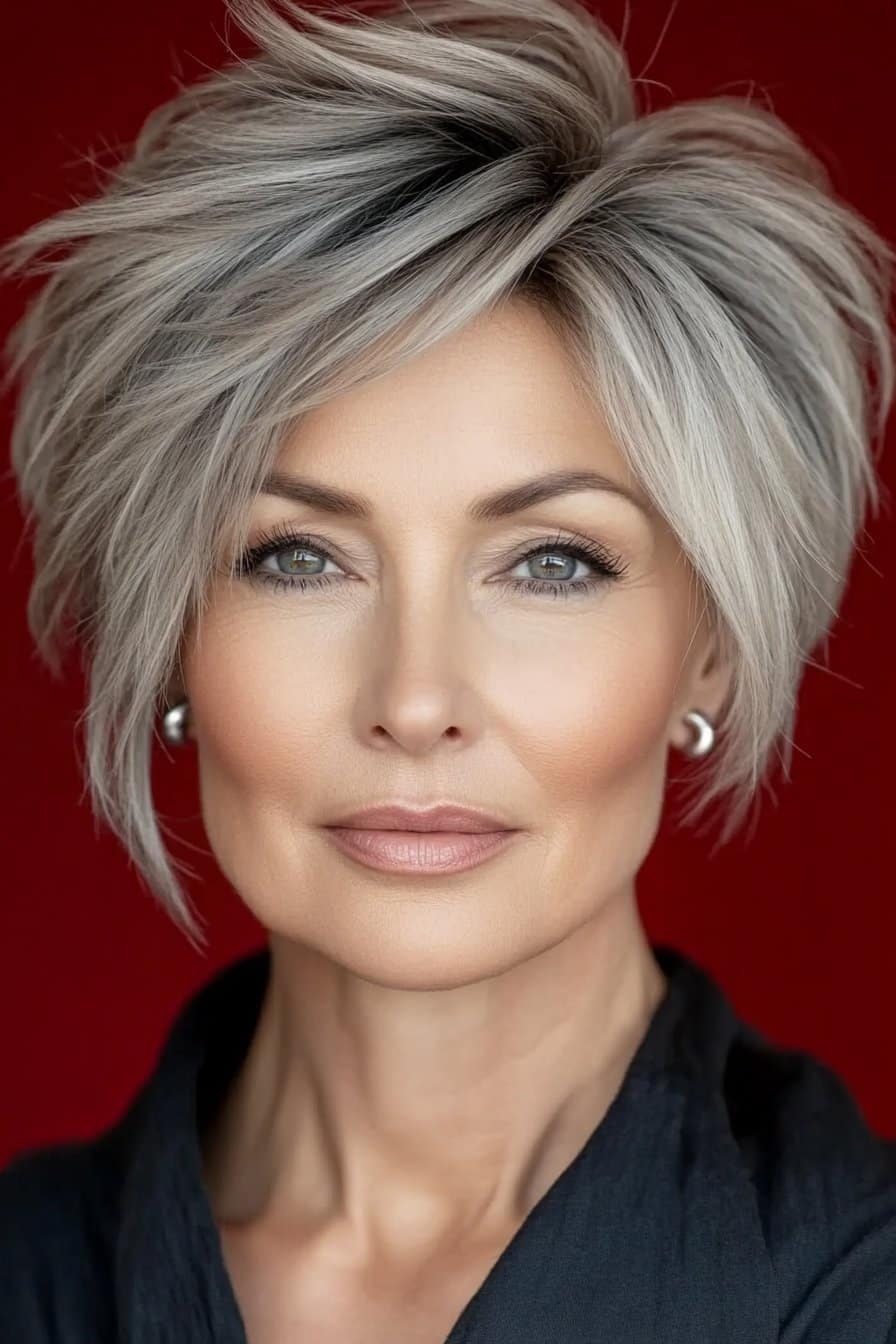 Modern wedge short haircut for women over 50