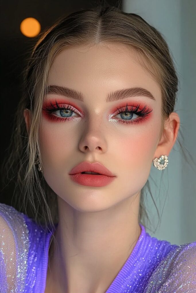 Vibrant eyeshadow prom makeup looks