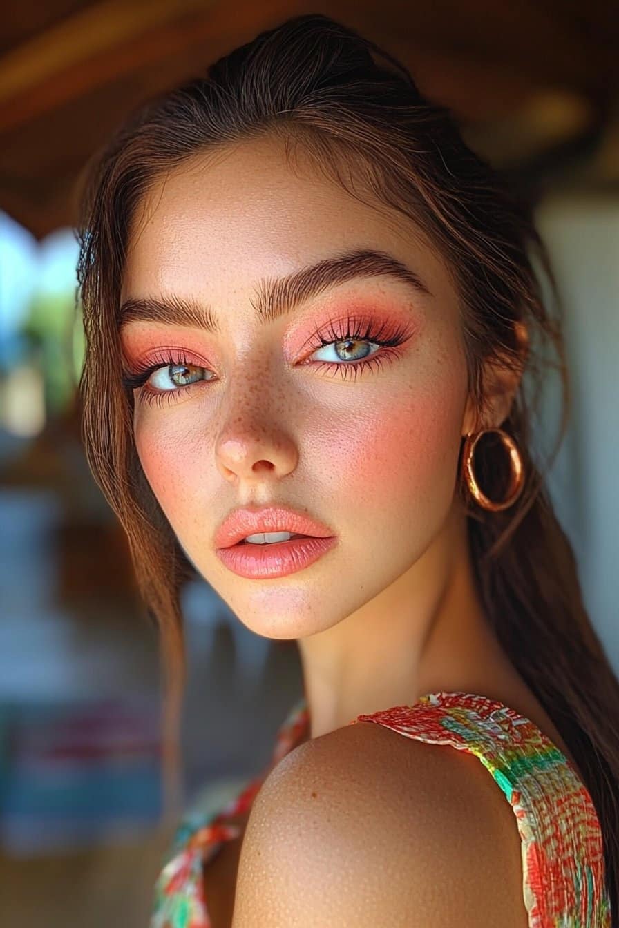 Mesmerizing pink halo eye makeup for bold beauty