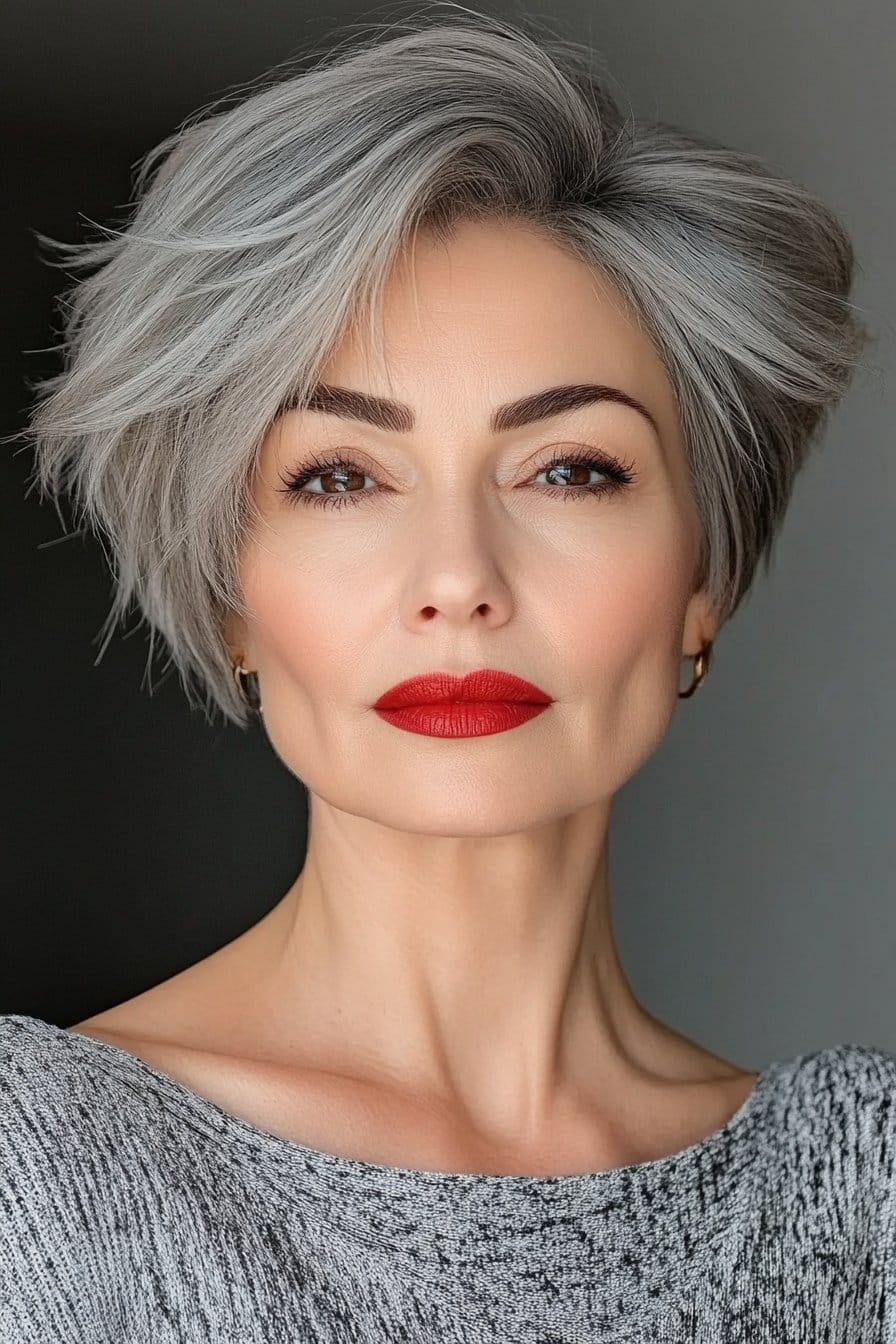 Pixie-bob hybrid short hairstyle for women over 50