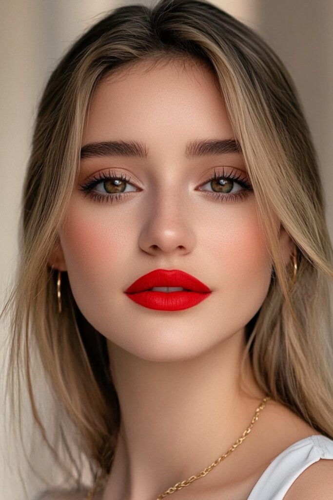 Powerful bold lip prom makeup looks