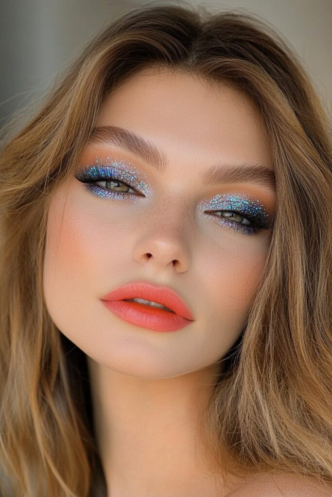 Glitter eye prom makeup looks