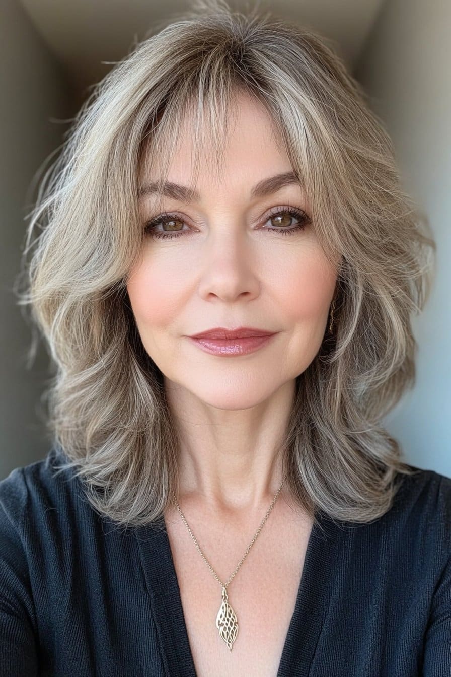 Best medium length hairstyles for women over 50 to make thin hair appear fuller