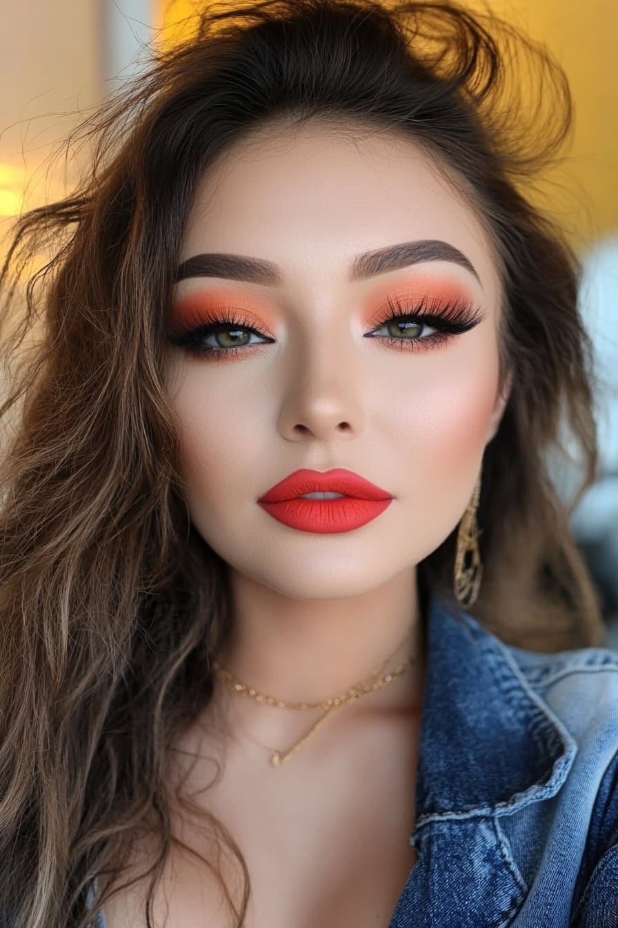 Sunset-inspired tropical Latina makeup looks