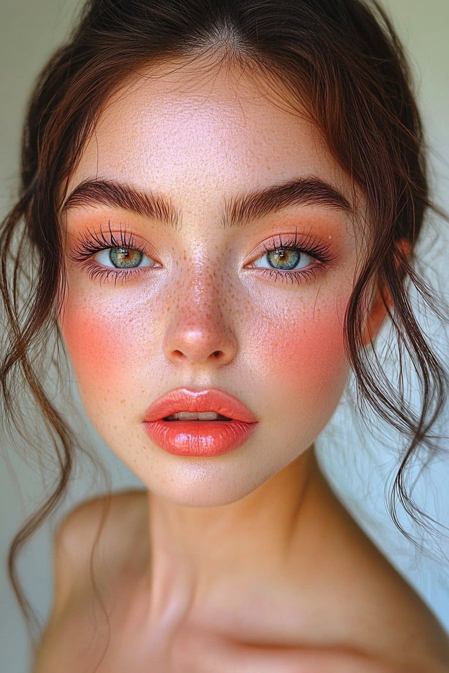 Dreamy watercolor pink eye makeup for artistic flair