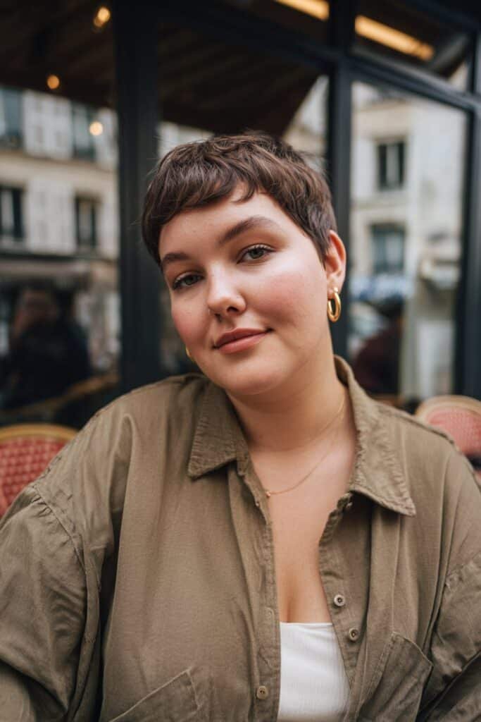 classic French pixie with short clean crop