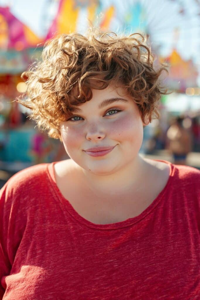 curly pixie hairstyle with soft bouncy curls