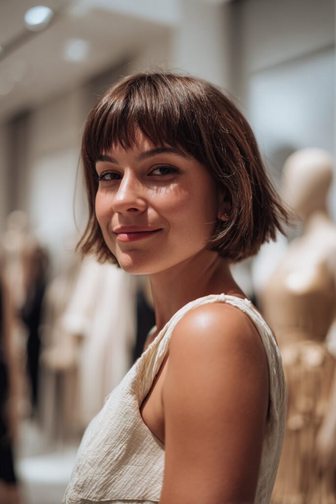 layered short shag with cute baby bangs