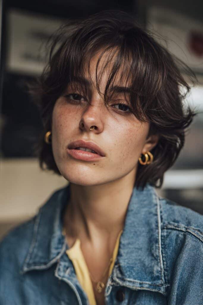 modern layered bixie haircut with soft texture