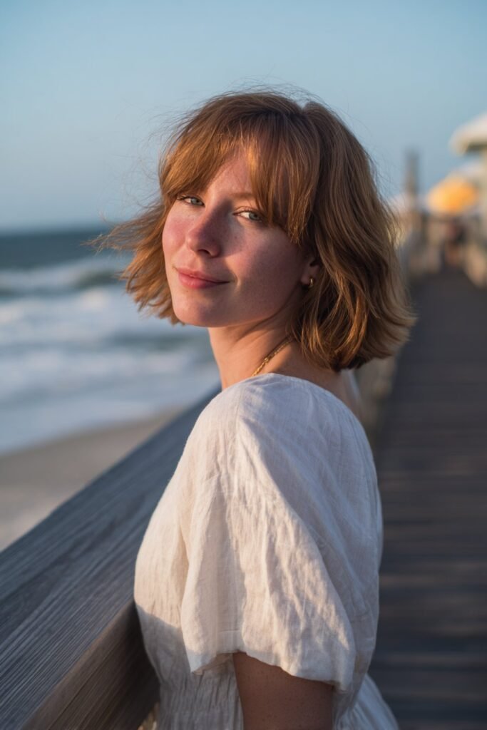 soft dreamy short shag with wispy bangs and flowy layers