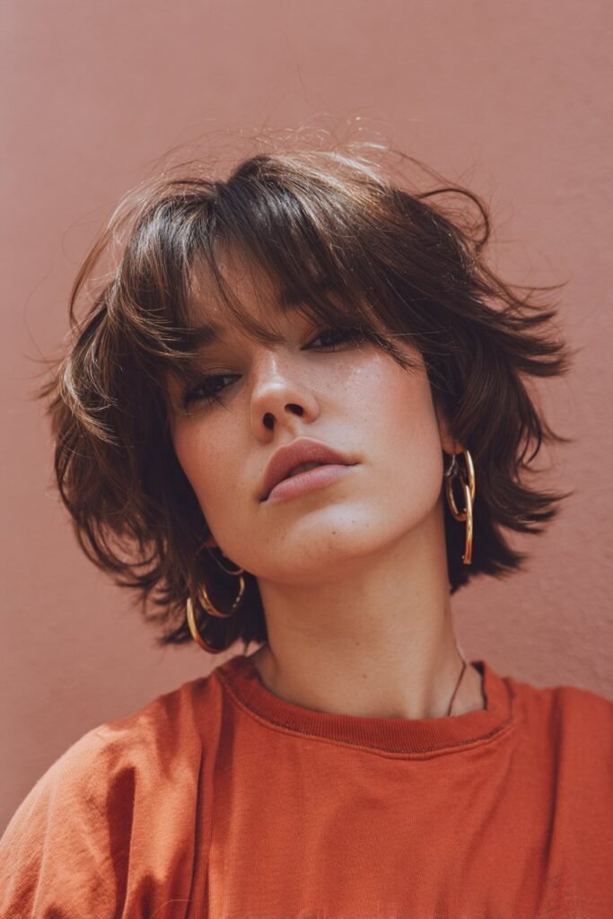 textured bixie haircut with choppy layers