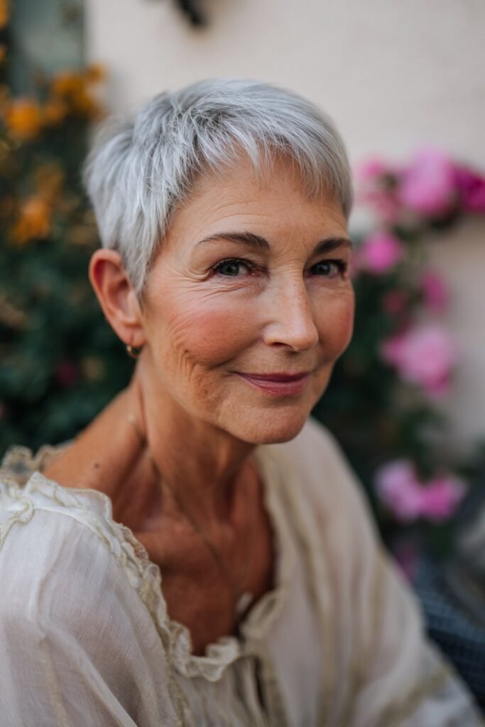 classic pixie cut for fine hair over 70 with soft volume