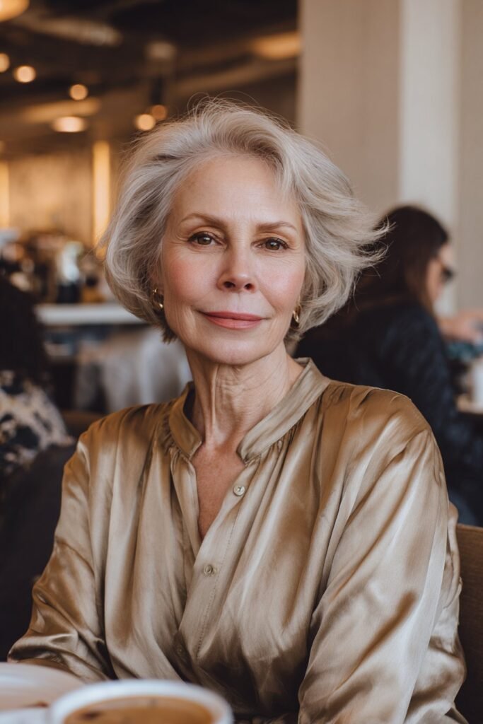 layered shag haircut for fine hair over 70 with light volume