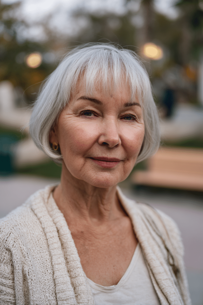rounded bob shaping fine hair over 70 softly