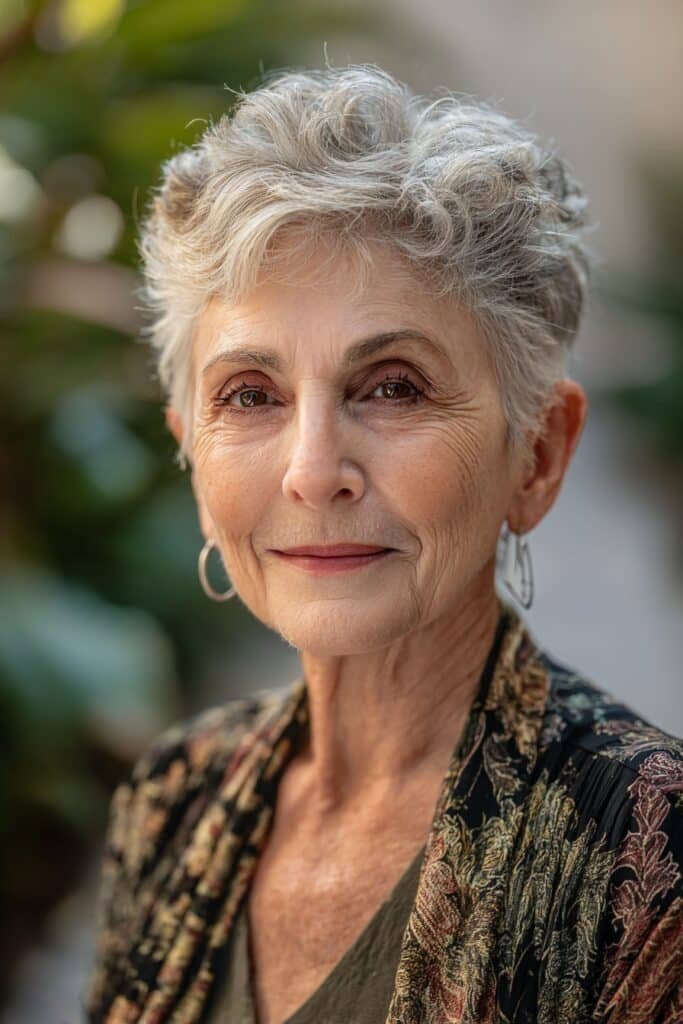 soft undercut with curls for fine hair over 70