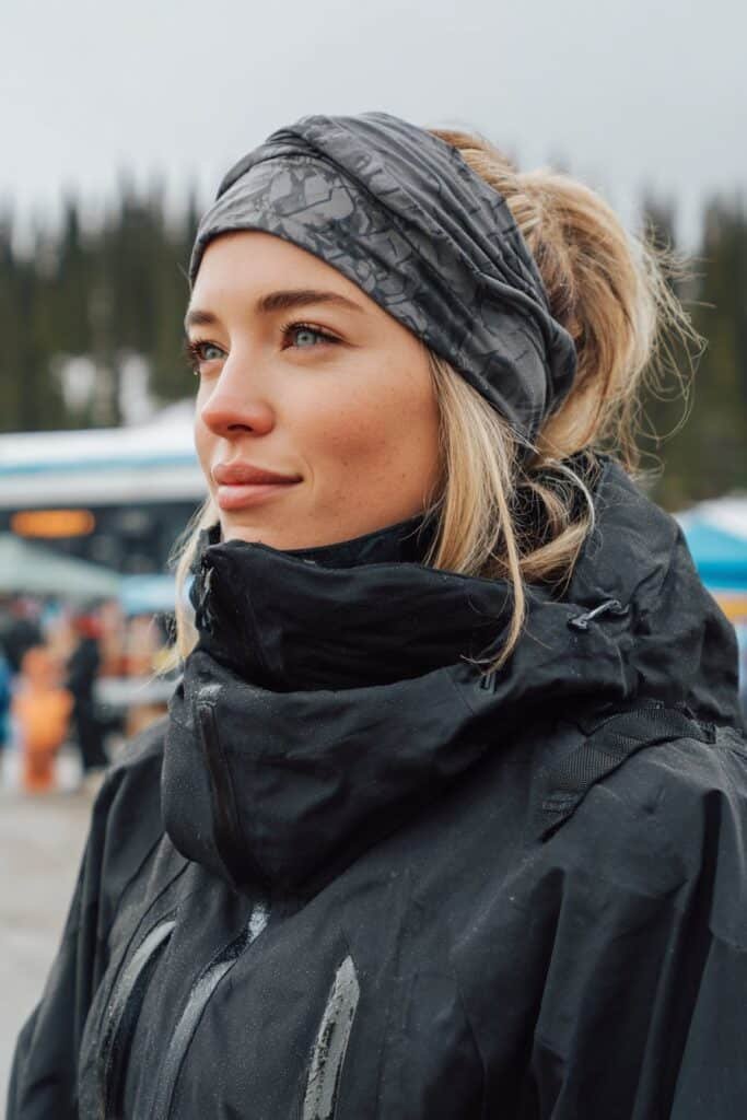 Wrapped in hairs ski hairstyle for long hair in cold weather