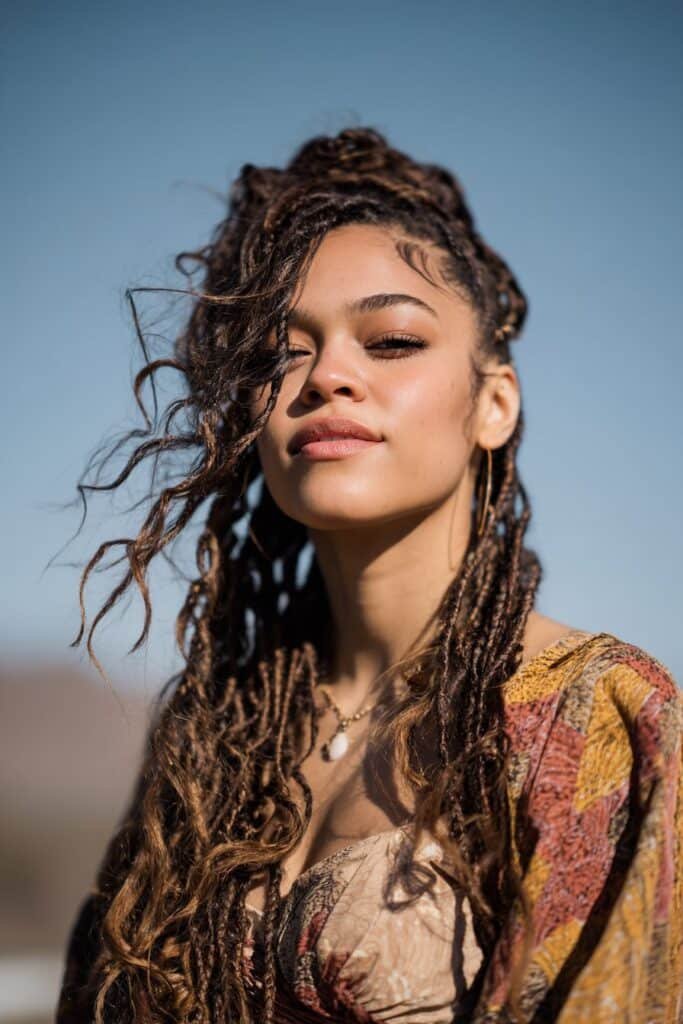 girl with boho goddess braids dance hairstyle