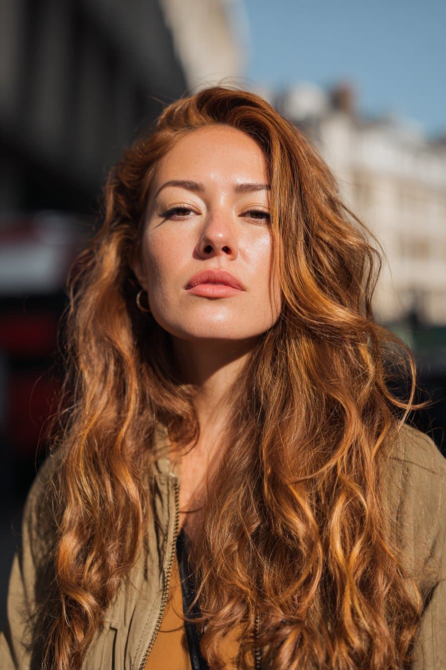 Caramel and ash blonde highlights blended for a soft modern look