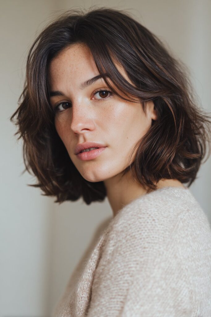 woman with classic layered shag haircut
