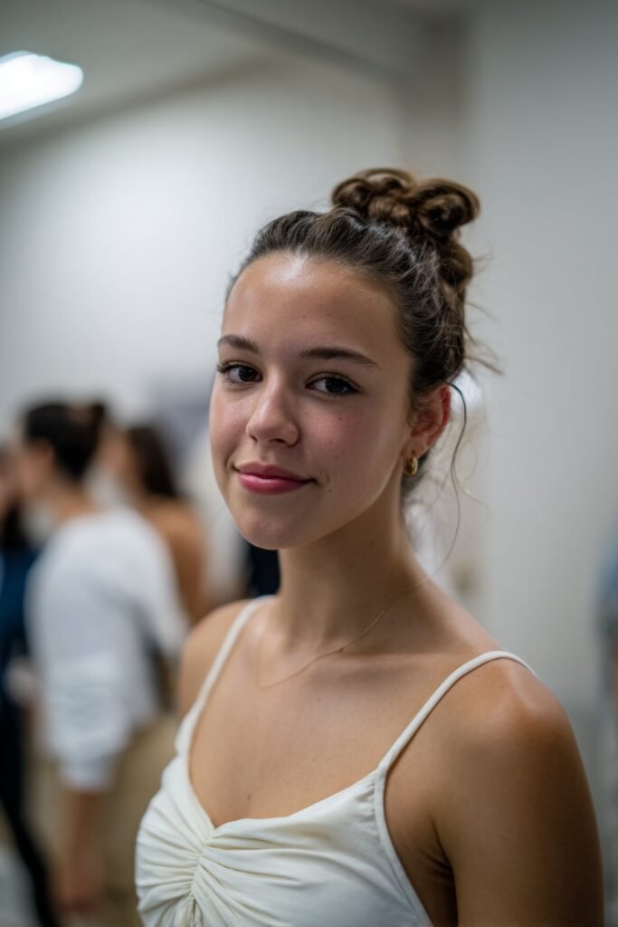 girl with classic updo dance hairstyle