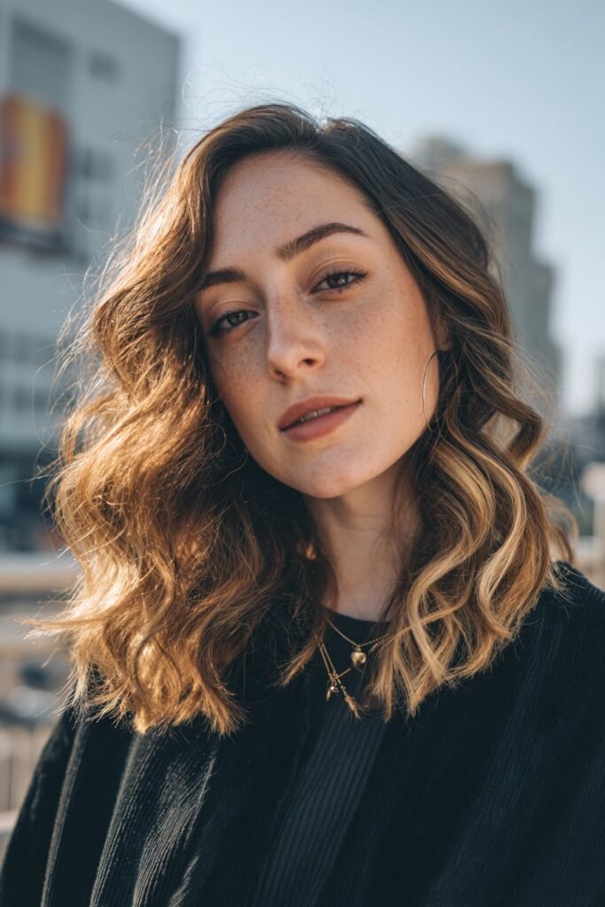 Ombre halo hair dye with smooth transition from dark to light