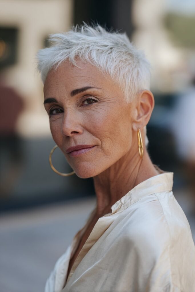 woman with undercut pixie haircut