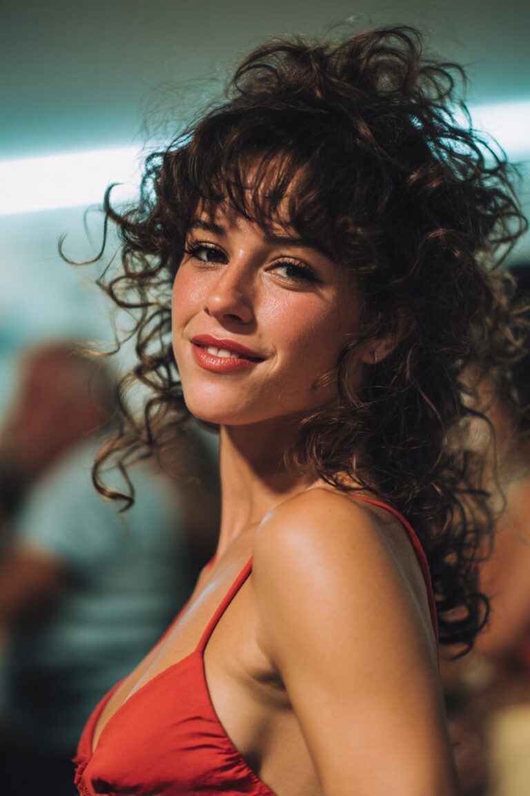 girl with voluminous curls dance hairstyle