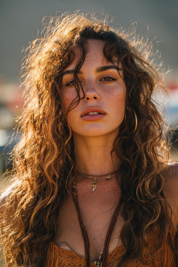 Coachella hairstyles beach waves with soft natural texture