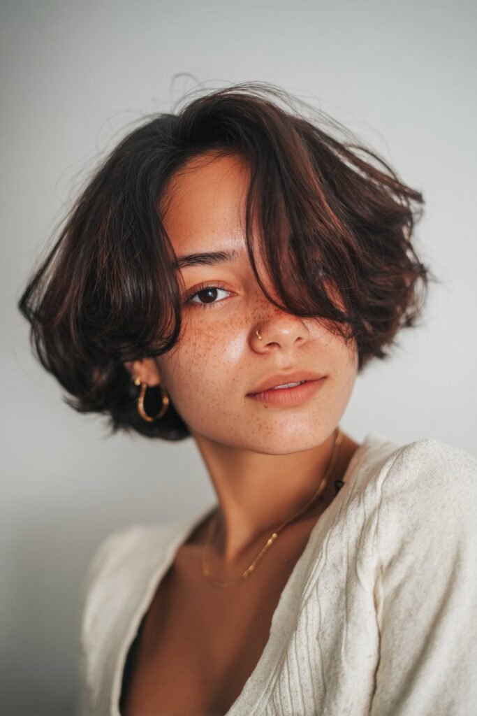 bixie cut with soft layers and volume, pixie bob hybrid hairstyle