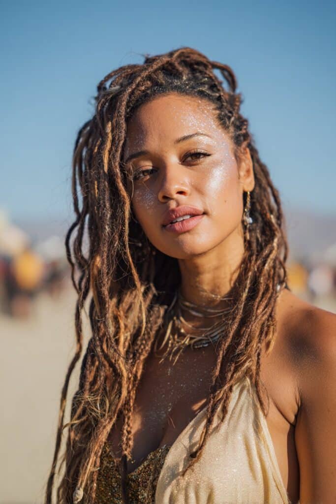 Coachella hairstyles boho crown braids with loose texture