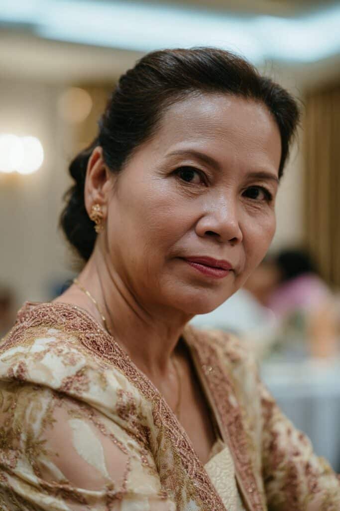 mother of the groom hairstyles elegant french twist on mature woman