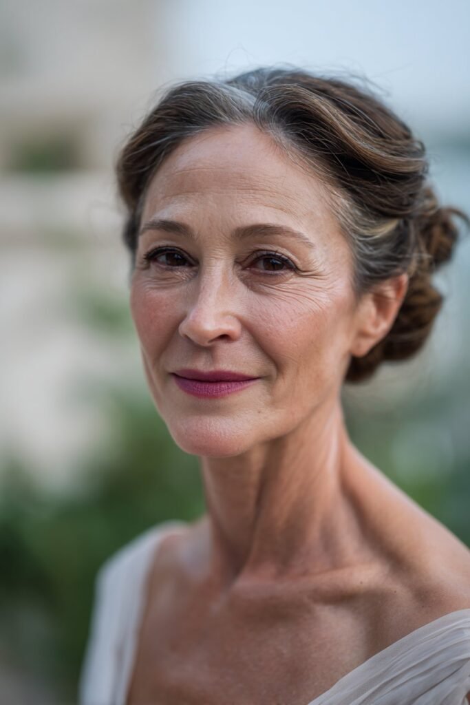 short hair upstyle for older woman elegant wedding hairstyle