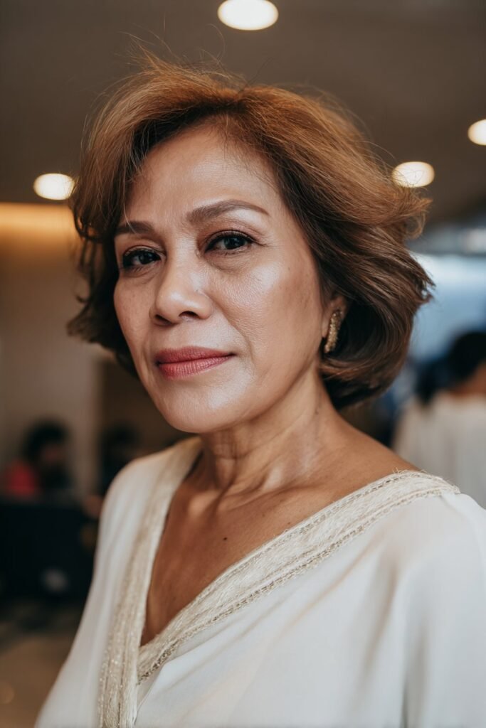 mother of the groom hairstyles textured bob for older woman